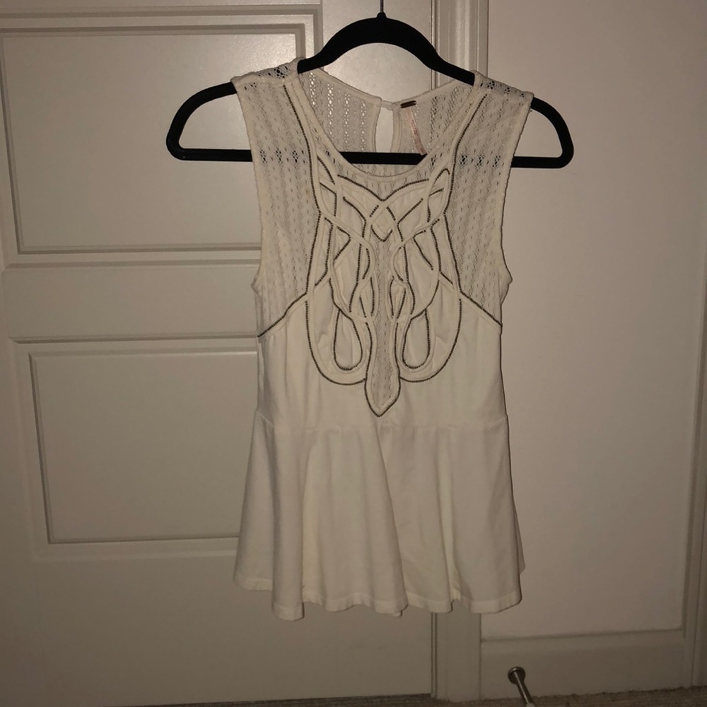 free people white peplum top